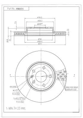 FI.BA féktárcsa - FBD374 - TothCarparts