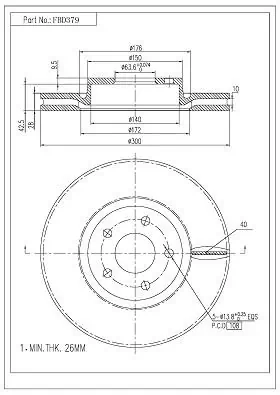 FI.BA féktárcsa - FBD379 - TothCarparts