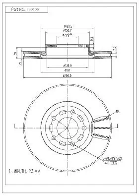FI.BA féktárcsa - FBD405 - TothCarparts