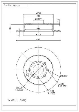FI.BA féktárcsa - FBD415 - TothCarparts