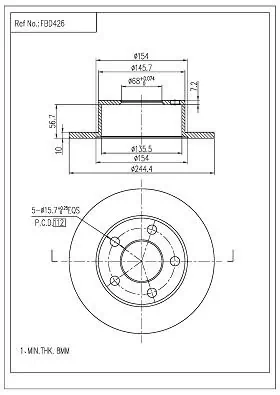 FI.BA féktárcsa - FBD426 - TothCarparts