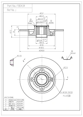 FI.BA féktárcsa - FBD434 - TothCarparts