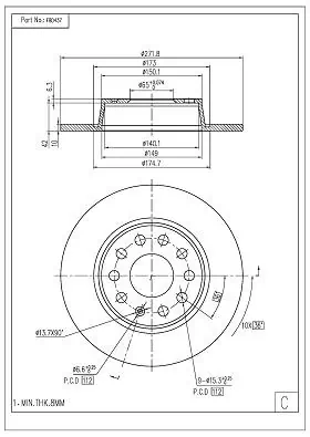 FI.BA féktárcsa - FBD437 - TothCarparts