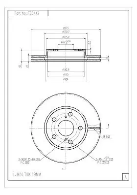 FI.BA féktárcsa - FBD442 - TothCarparts