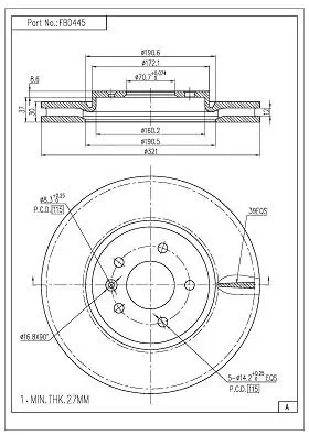 FI.BA féktárcsa - FBD445 - TothCarparts
