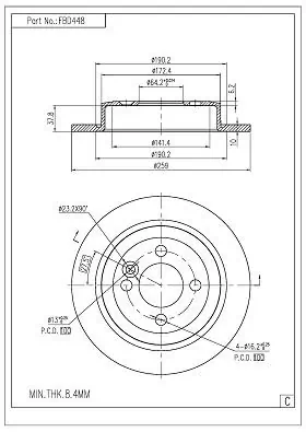 FI.BA féktárcsa - FBD448 - TothCarparts