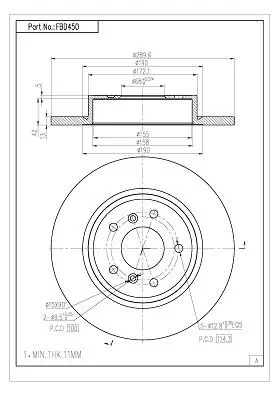 FI.BA féktárcsa - FBD450 - TothCarparts