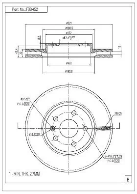 FI.BA féktárcsa - FBD452 - TothCarparts