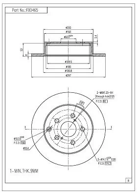 FI.BA féktárcsa - FBD465 - TothCarparts