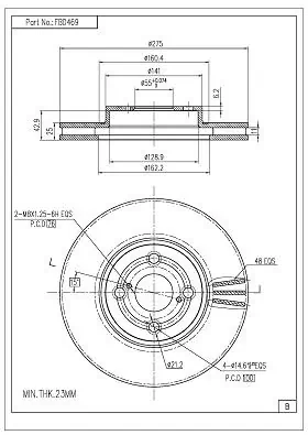 FI.BA féktárcsa - FBD469 - TothCarparts