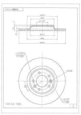 FI.BA féktárcsa - FBD474 - TothCarparts