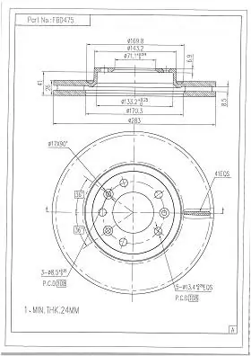 FI.BA féktárcsa - FBD475 - TothCarparts