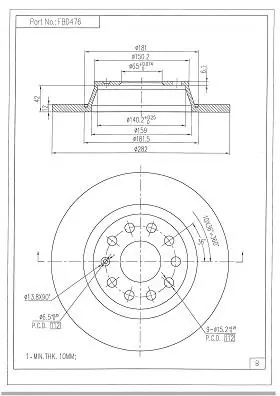 FI.BA féktárcsa - FBD476 - TothCarparts