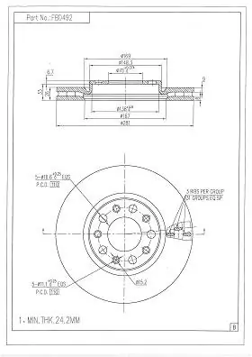 FI.BA féktárcsa - FBD492 - TothCarparts