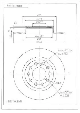 FI.BA féktárcsa - FBD493 - TothCarparts