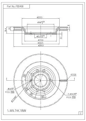 FI.BA féktárcsa - FBD498 - TothCarparts