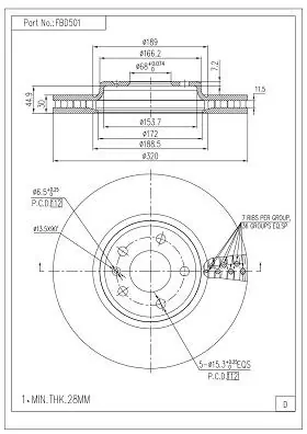 FI.BA féktárcsa - FBD501 - TothCarparts