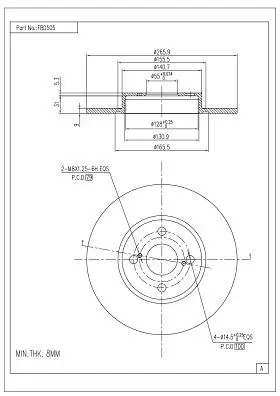 FI.BA féktárcsa - FBD505 - TothCarparts