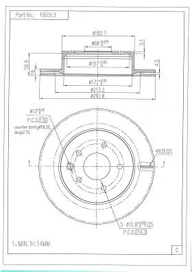 FI.BA féktárcsa - FBD513 - TothCarparts
