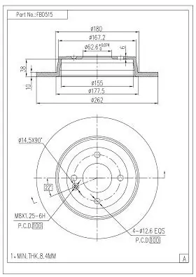 FI.BA féktárcsa - FBD515 - TothCarparts