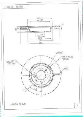 FI.BA féktárcsa - FBD521 - TothCarparts
