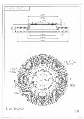 FI.BA féktárcsa - FBD533/H - TothCarparts