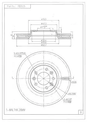 FI.BA féktárcsa - FBD535 - TothCarparts