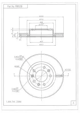 FI.BA féktárcsa - FBD539 - TothCarparts