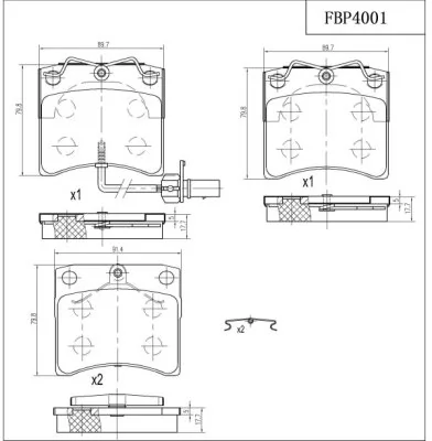 FI.BA fékbetétkészlet, tárcsafék - FBP4001 - TothCarparts