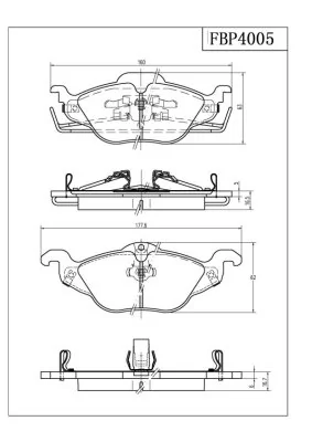FI.BA fékbetétkészlet, tárcsafék - FBP4005 - TothCarparts