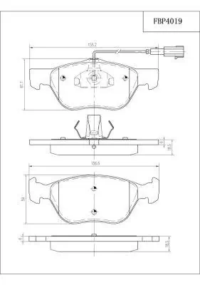 FI.BA fékbetétkészlet, tárcsafék - FBP4019 - TothCarparts