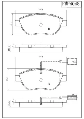 FI.BA fékbetétkészlet, tárcsafék - FBP4048 - TothCarparts
