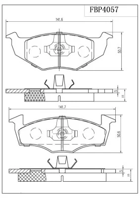 FI.BA fékbetétkészlet, tárcsafék - FBP4057 - TothCarparts