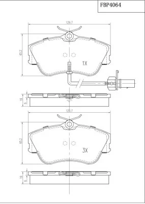 FI.BA fékbetétkészlet, tárcsafék - FBP4064 - TothCarparts