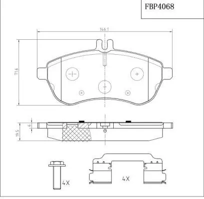 FI.BA fékbetétkészlet, tárcsafék - FBP4068 - TothCarparts