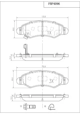FI.BA fékbetétkészlet, tárcsafék - FBP4096 - TothCarparts