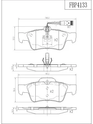 FI.BA fékbetétkészlet, tárcsafék - FBP4133 - TothCarparts