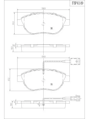 FI.BA fékbetétkészlet, tárcsafék - FBP4149 - TothCarparts