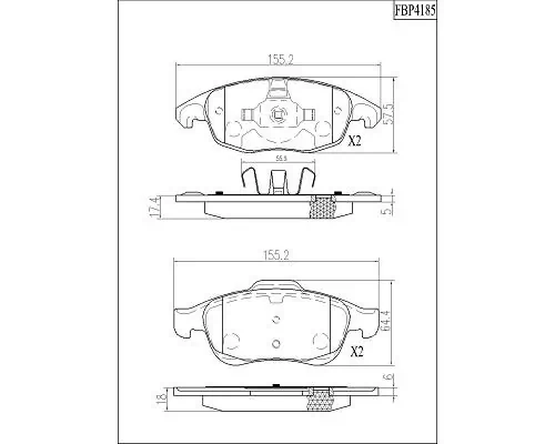 FI.BA fékbetétkészlet, tárcsafék - FBP4185 - TothCarparts
