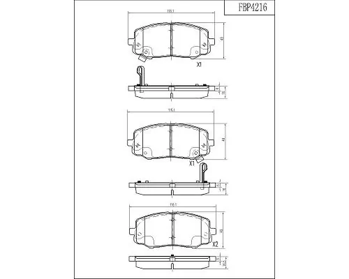 FI.BA fékbetétkészlet, tárcsafék - FBP4216 - TothCarparts