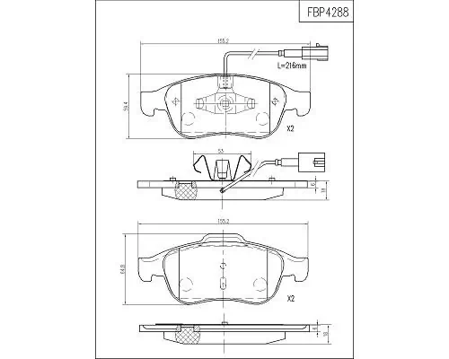 FI.BA fékbetétkészlet, tárcsafék - FBP4288 - TothCarparts