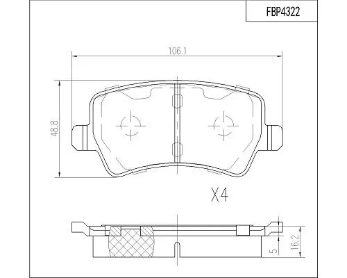 FI.BA fékbetétkészlet, tárcsafék - FBP4322 - TothCarparts