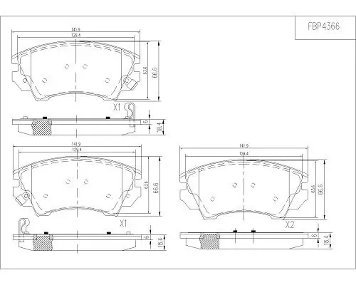 FI.BA fékbetétkészlet, tárcsafék - FBP4366 - TothCarparts