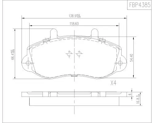 FI.BA fékbetétkészlet, tárcsafék - FBP4385 - TothCarparts