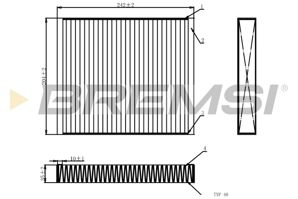 BREMSI szűrő, utastér levegő - FC0073 - TothCarparts