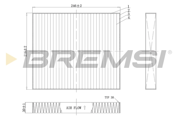 BREMSI szűrő, utastér levegő - FC0183C - TothCarparts
