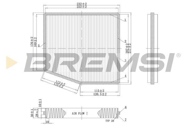 BREMSI szűrő, utastér levegő - FC0187C - TothCarparts
