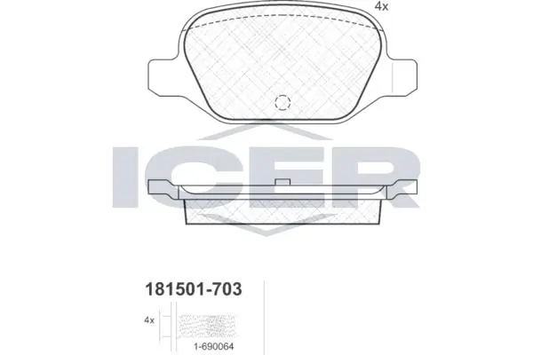 ANDEL fékbetétkészlet, tárcsafék - 181501-703 - TothCarparts