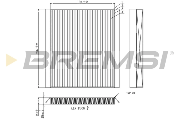 BREMSI szűrő, utastér levegő - FC0453 - TothCarparts