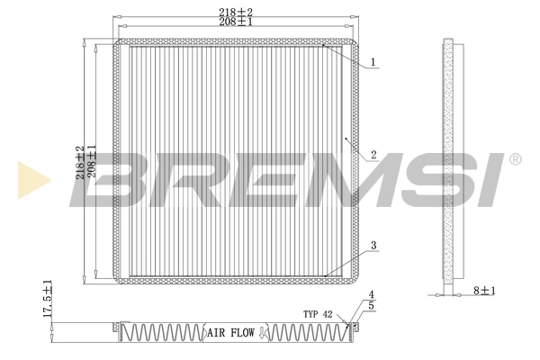 BREMSI szűrő, utastér levegő - FC0500 - TothCarparts